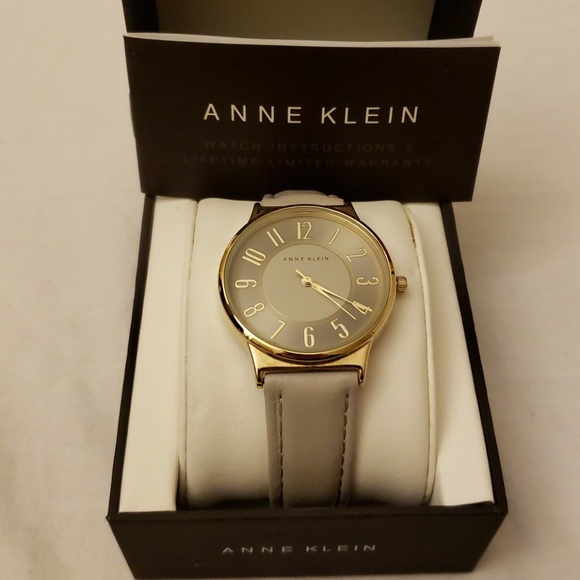 Anne Klein Gray Leather Watch - Picture 3 of 3